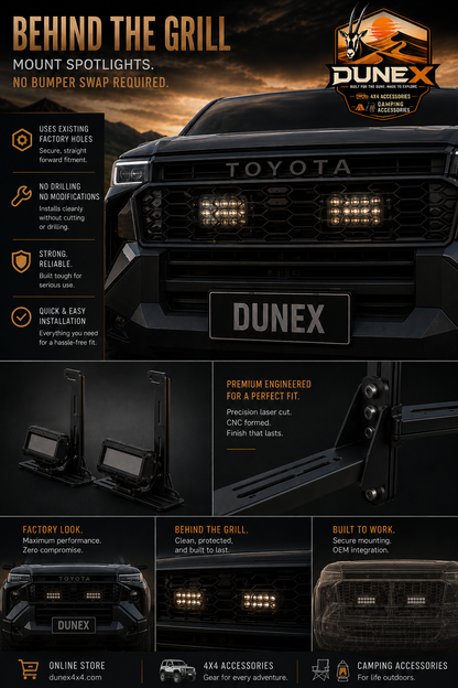 DuneX Inner Spotlight Mount Toyota Hilux +2026