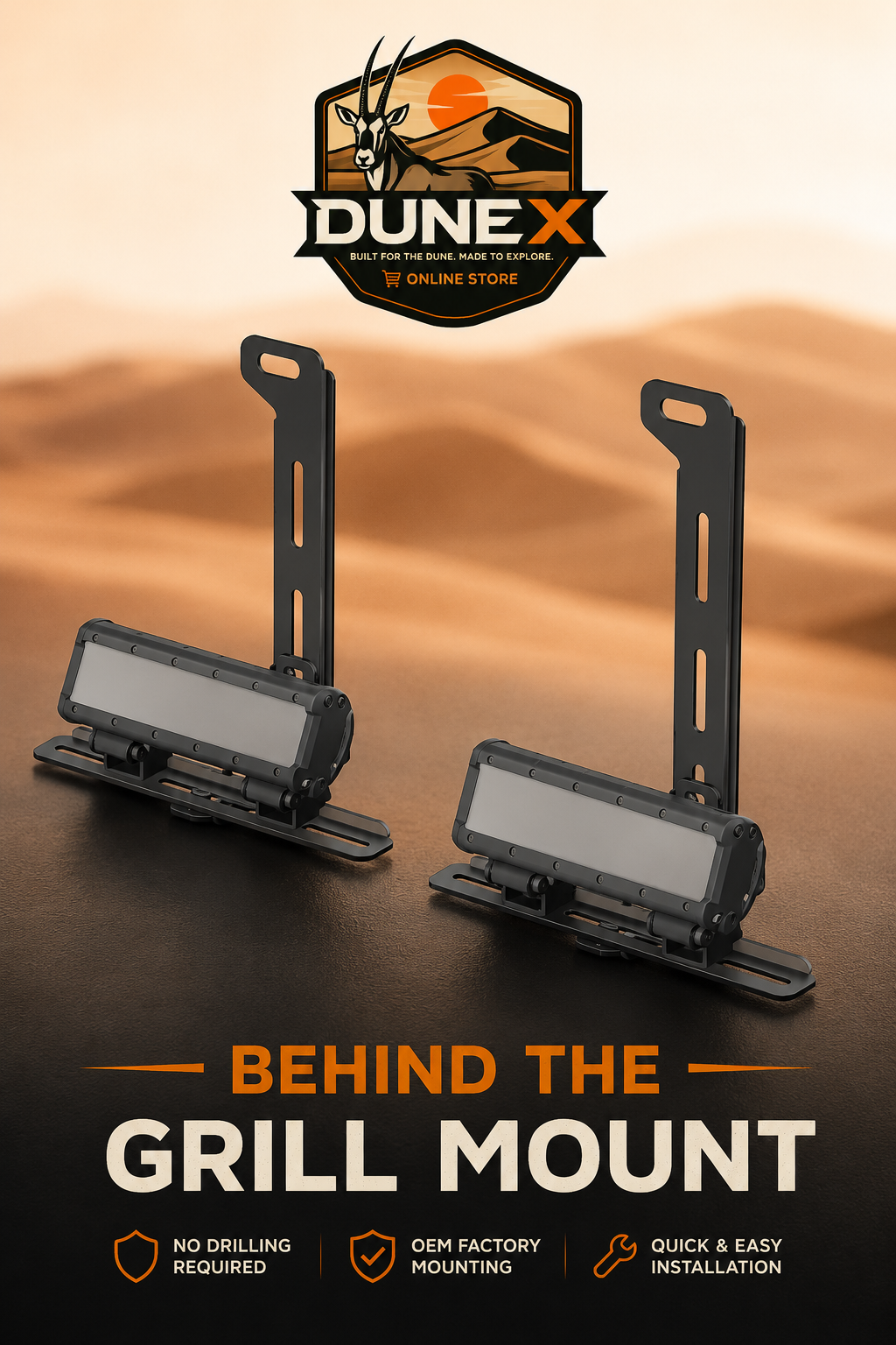 DuneX Spotlight Bracket Toyota Hilux +2026