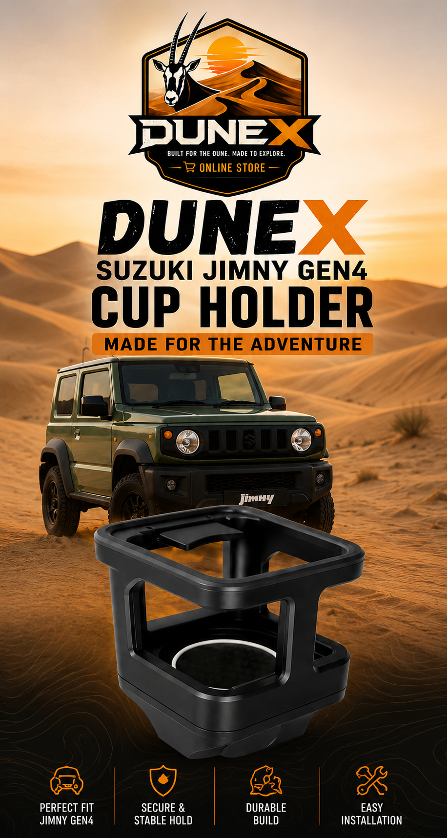 DuneX Suzuki Jimny Gen 4 Cup Holder