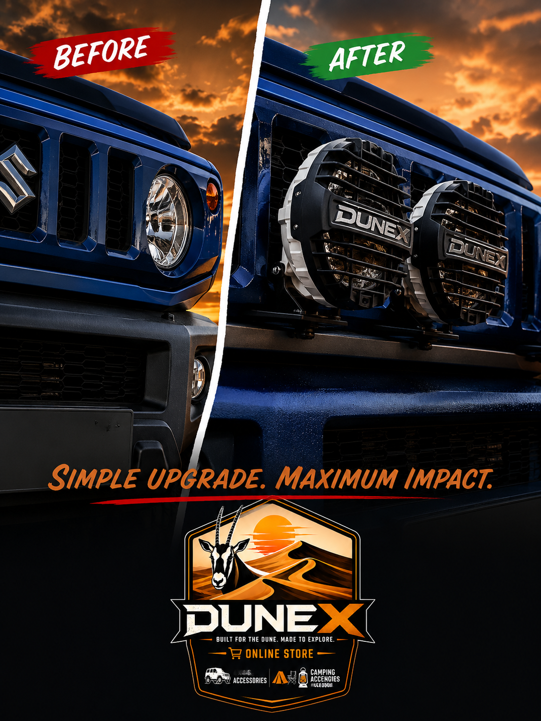 DuneX Suzuki Jimny Gen4 Spotlight Brackets
